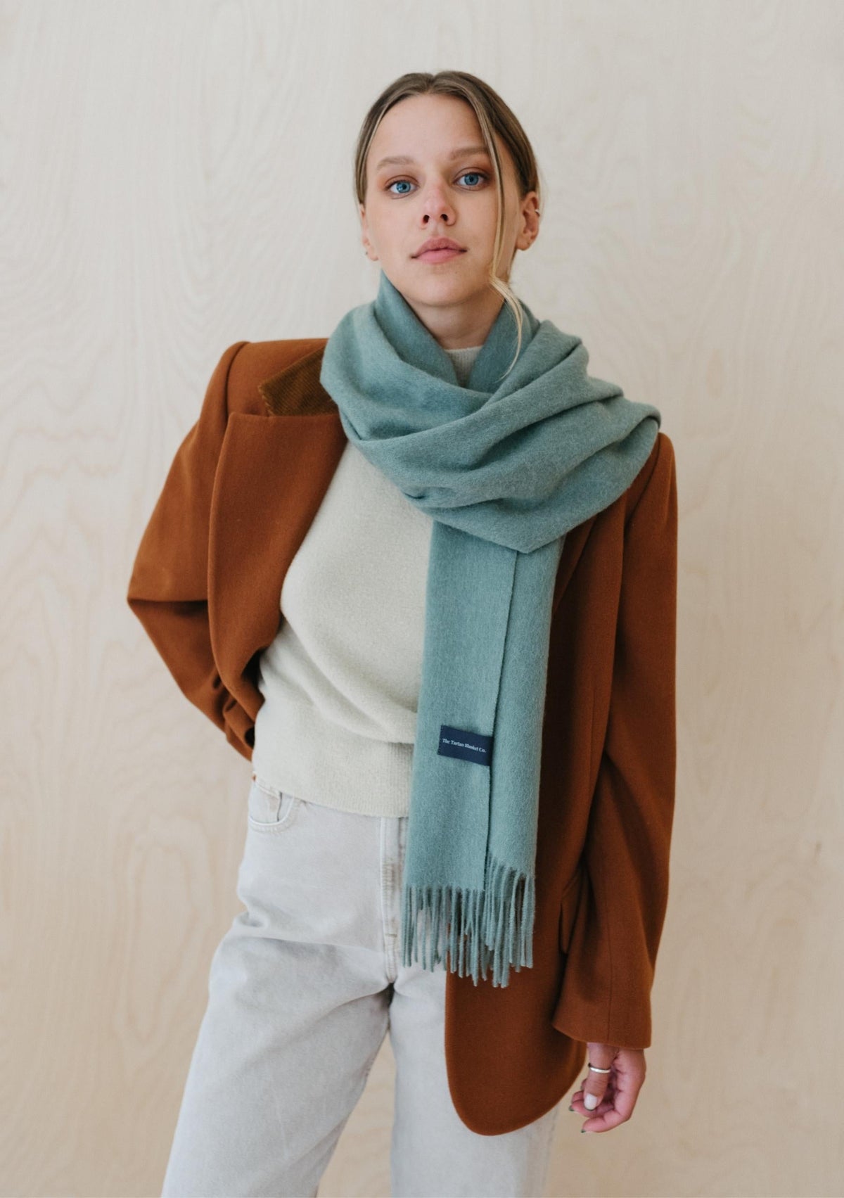 100% Lambswool Double-Sided Oversized Scarf main image 0