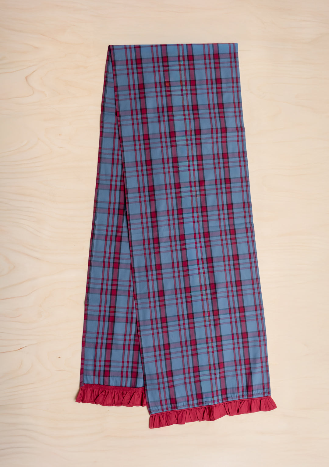 Baumwollläufer im Marineblauen Tartan
