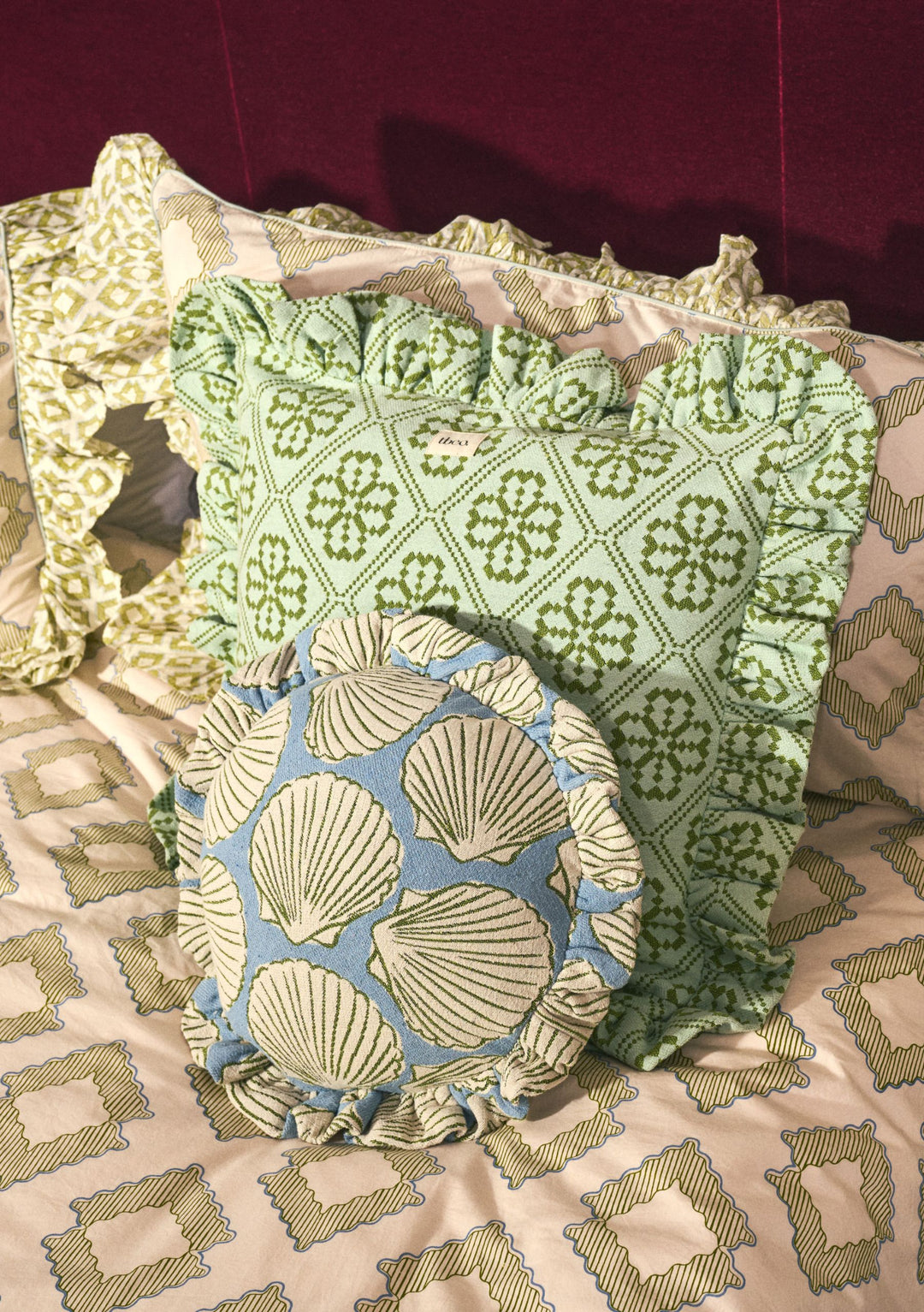 Cotton Cushion Cover in Blue Floral