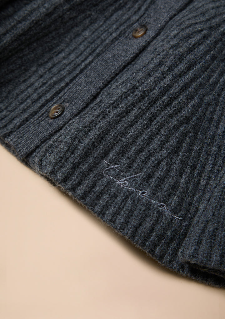 Merino Wool Neck Warmer in Charcoal