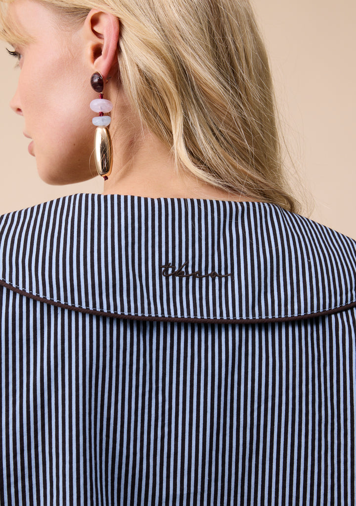 Cotton Shirt in Blue Stripe