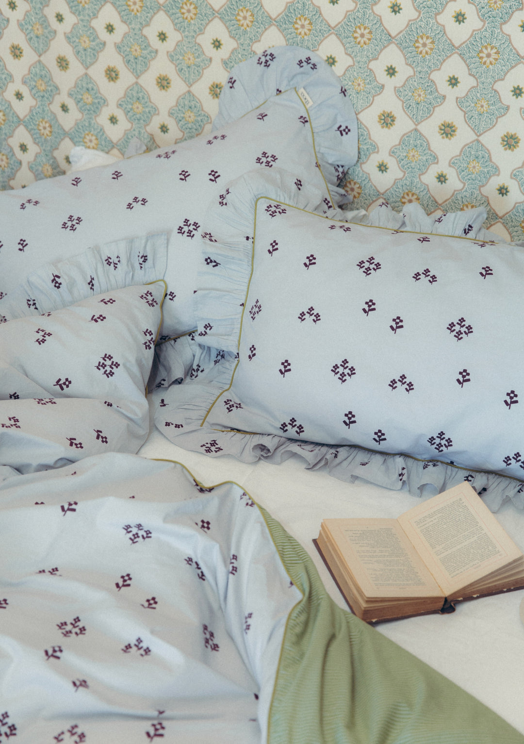 100% Cotton Bedding in Blue Floral