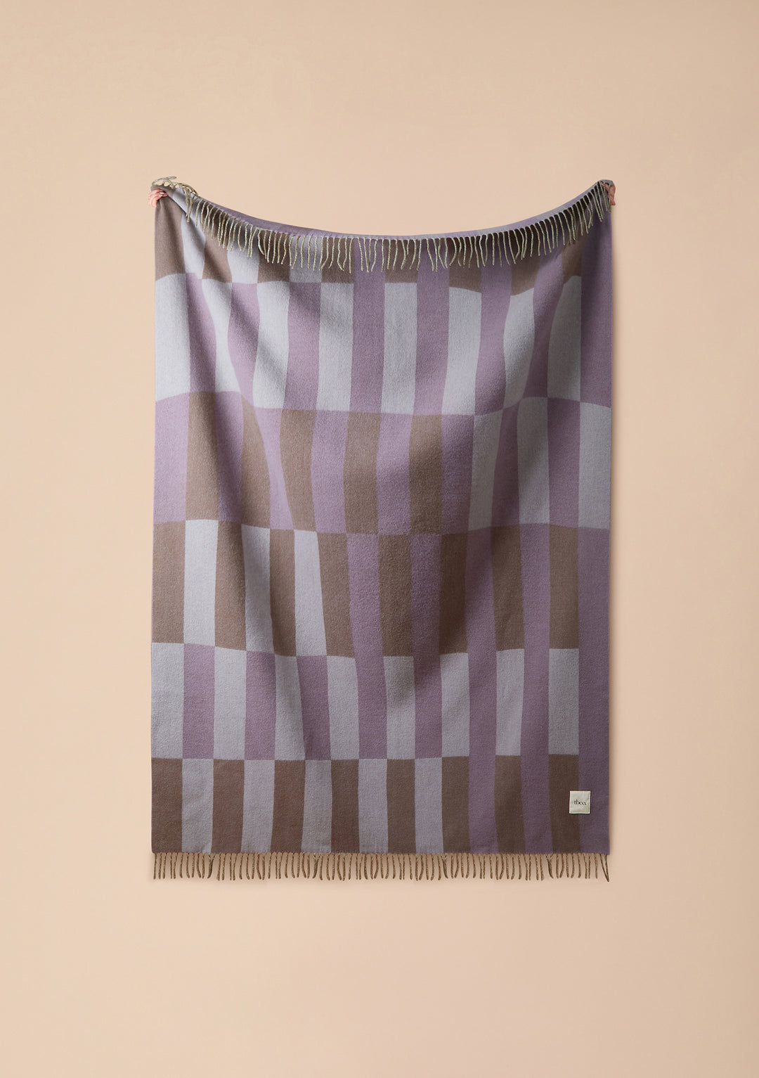 Lambswool Blanket in Lilac Pillar Block