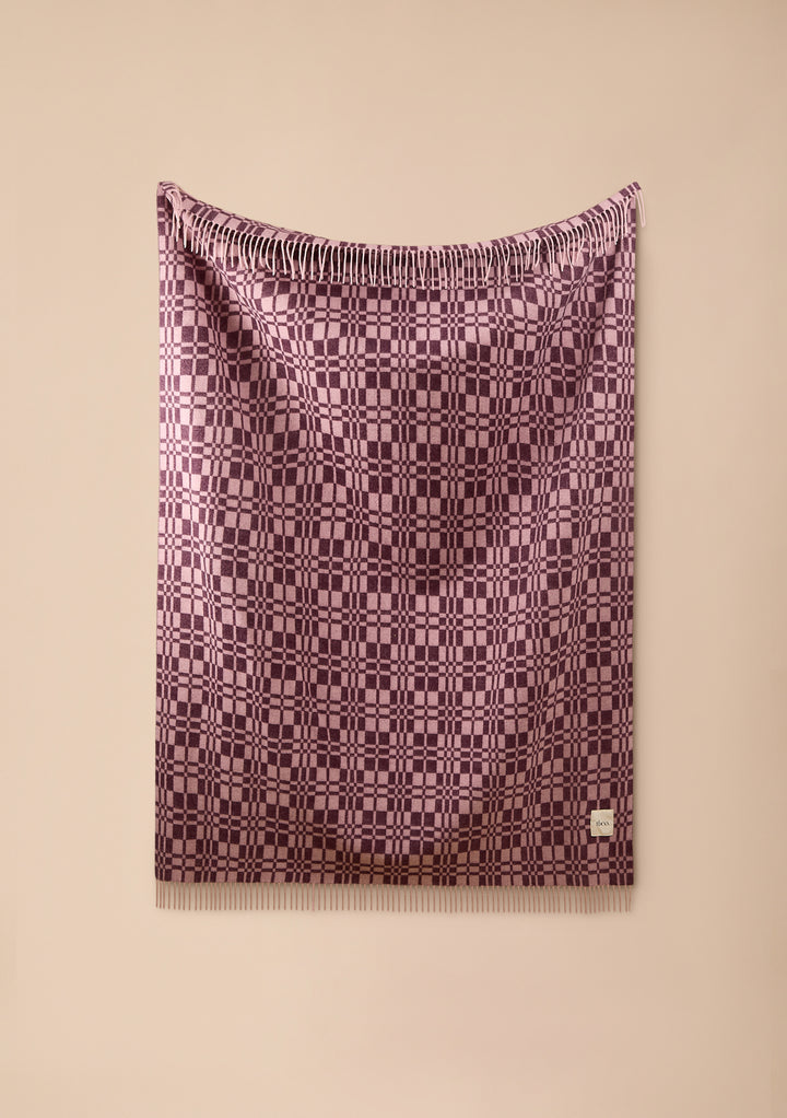 Lambswool Blanket in Rose Craft Check