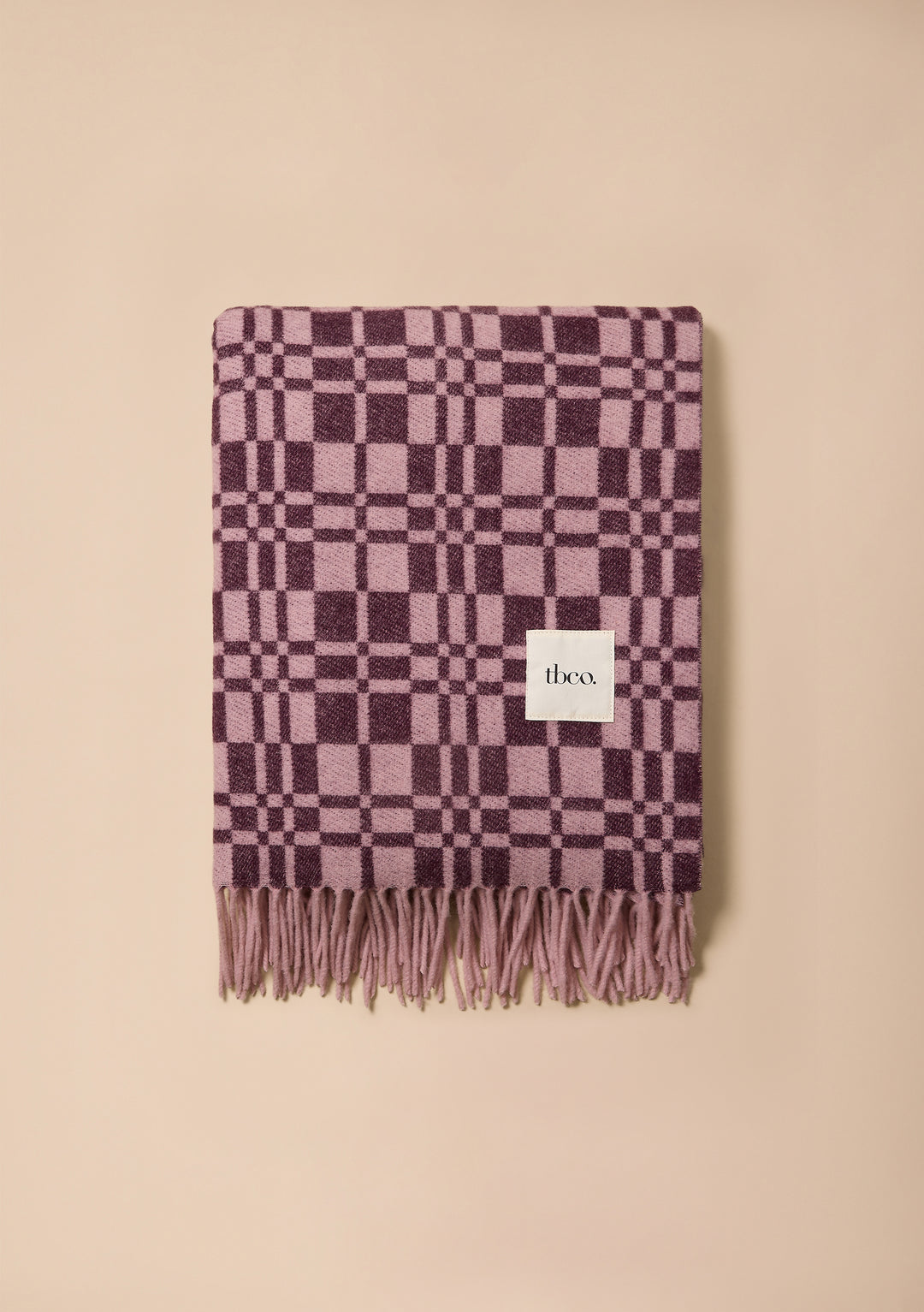 Lambswool Blanket in Rose Craft Check