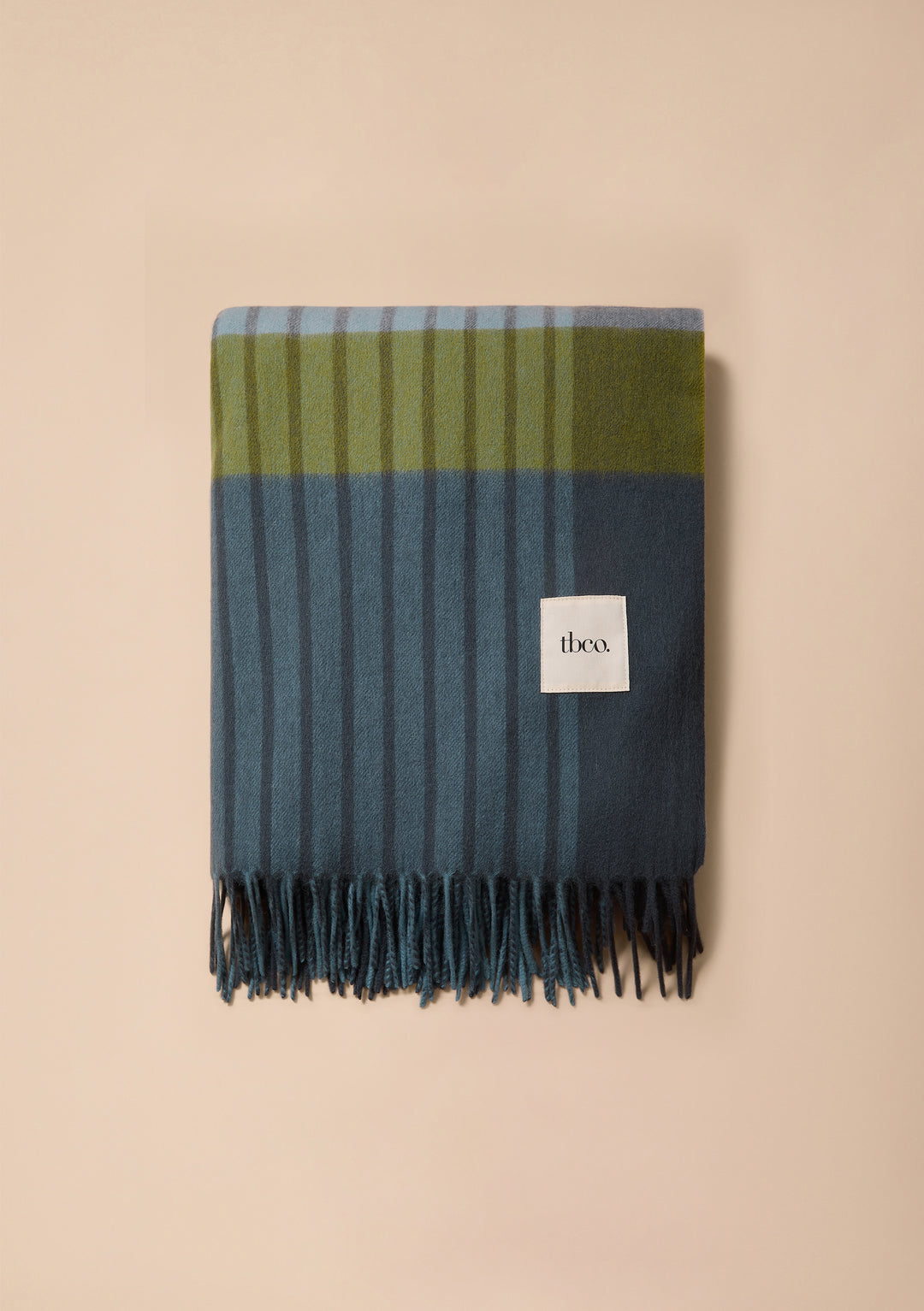 Lammwoll-Decke im Pop-Streifen-Design (Blau)
