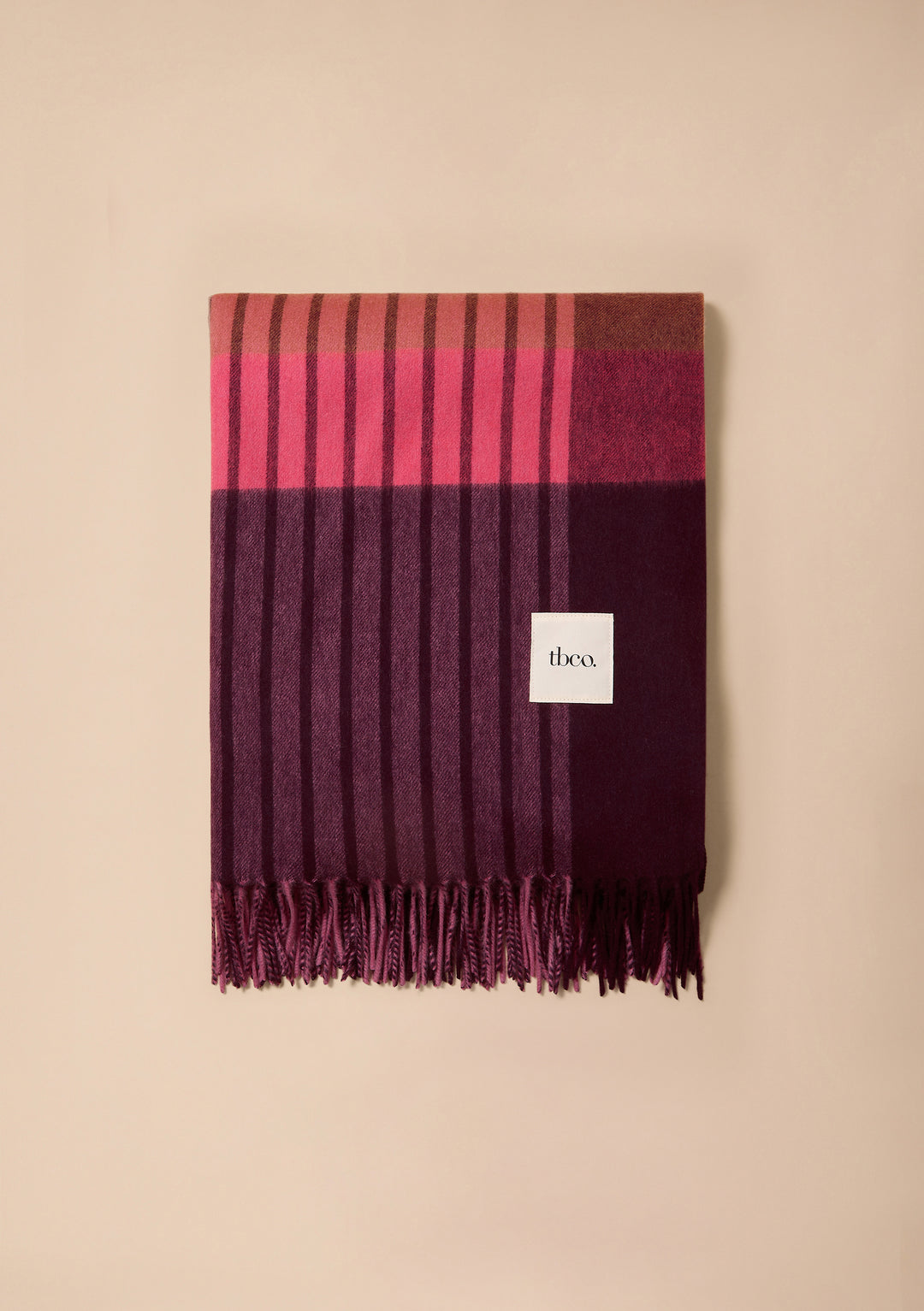 Lambswool Blanket in Pink Pop Stripe