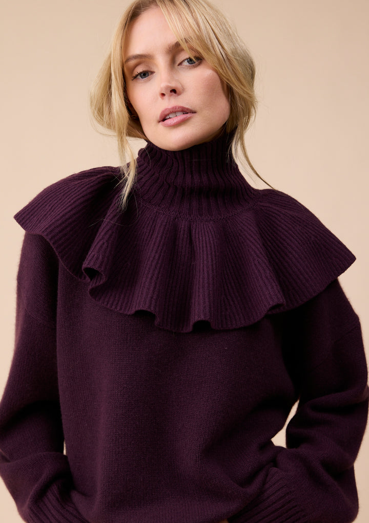 Merino Wool Neck Warmer in Fig