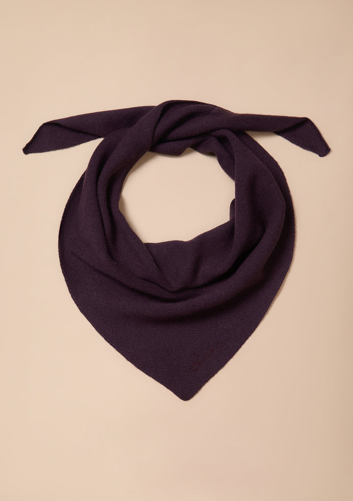 Merino Wool Triangle Scarf in Fig