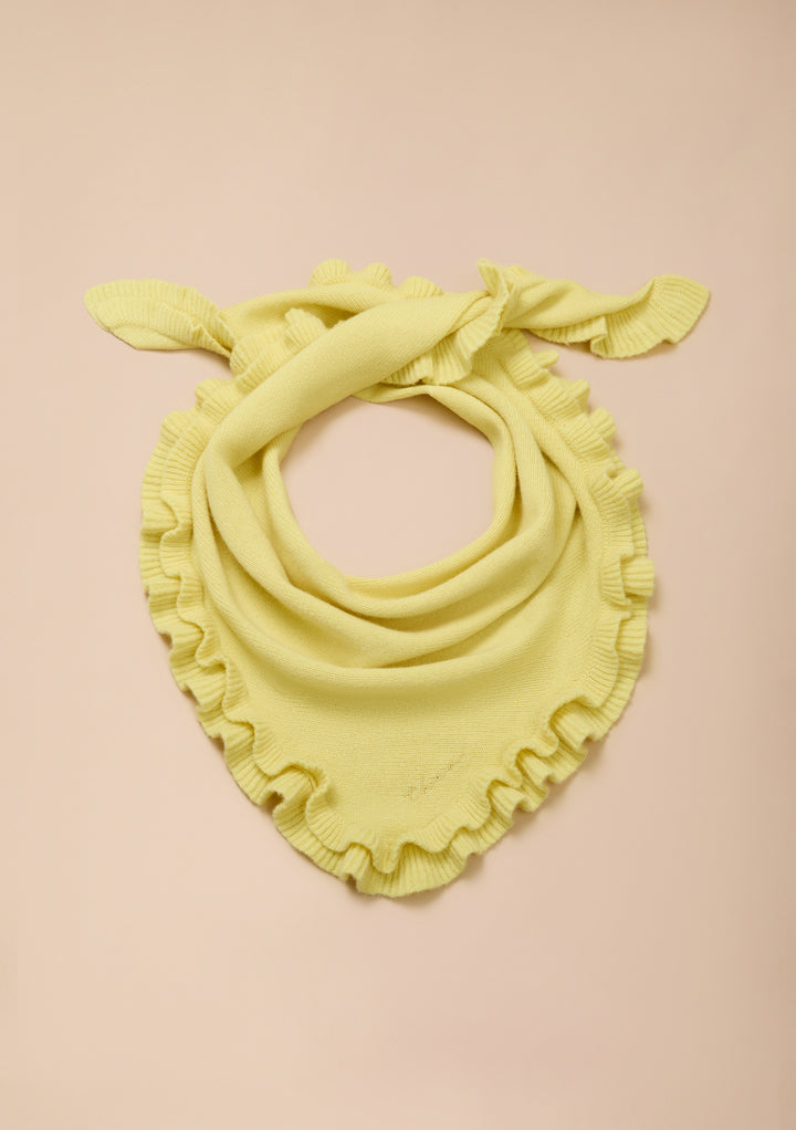 TBCo x Liu Merino Triangle Scarf in Yellow