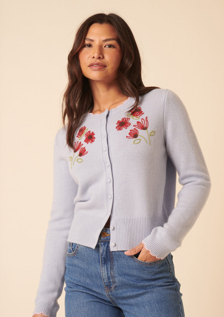 NC x TBCo Blue Floral Wool Cardigan
