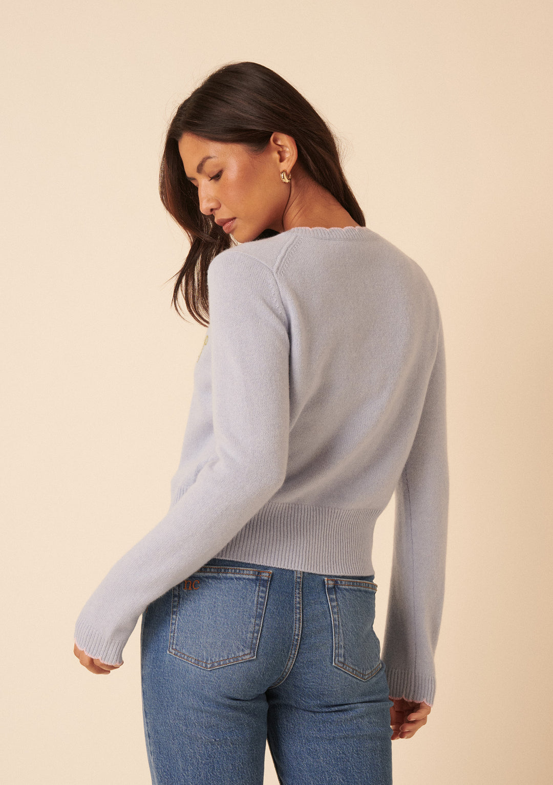 NC x TBCo Blue Floral Wool Cardigan
