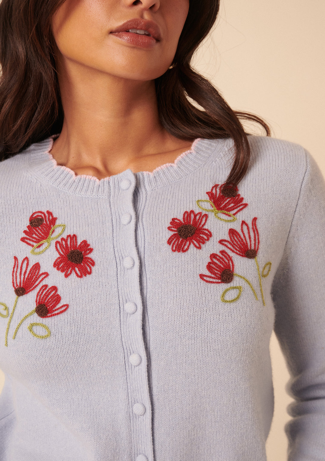 NC x TBCo Blue Floral Wool Cardigan