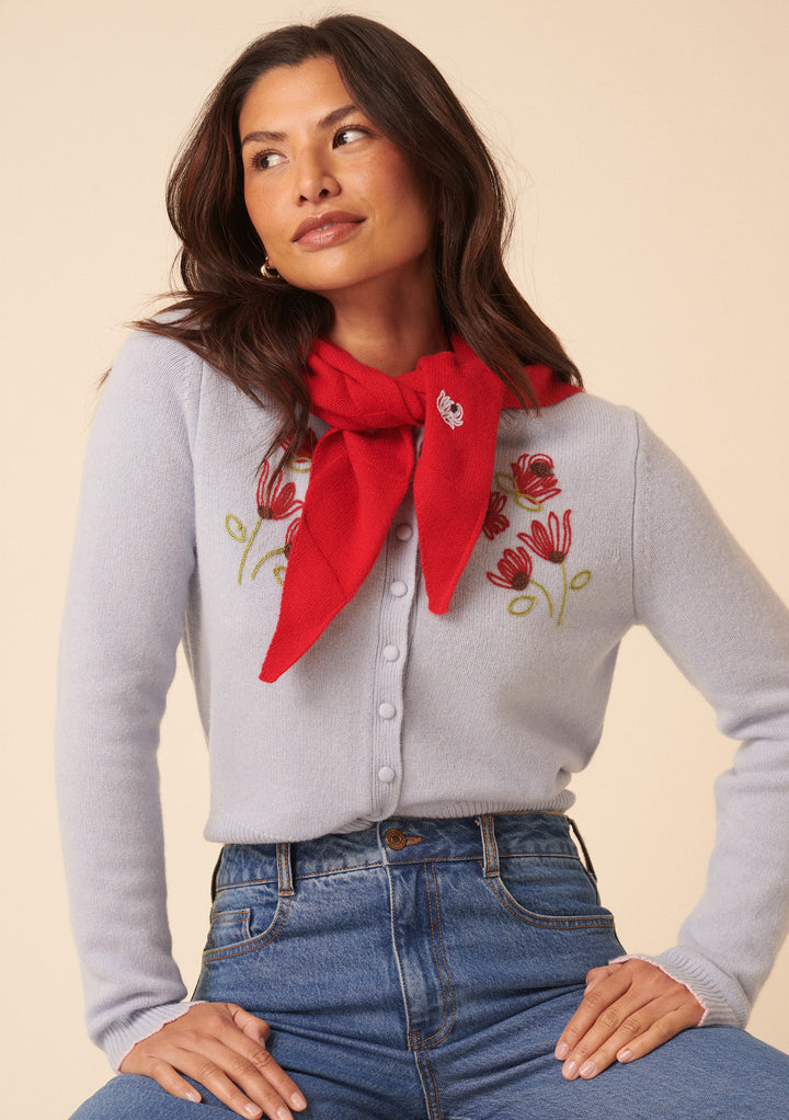 NC x TBCo Blue Floral Wool Cardigan