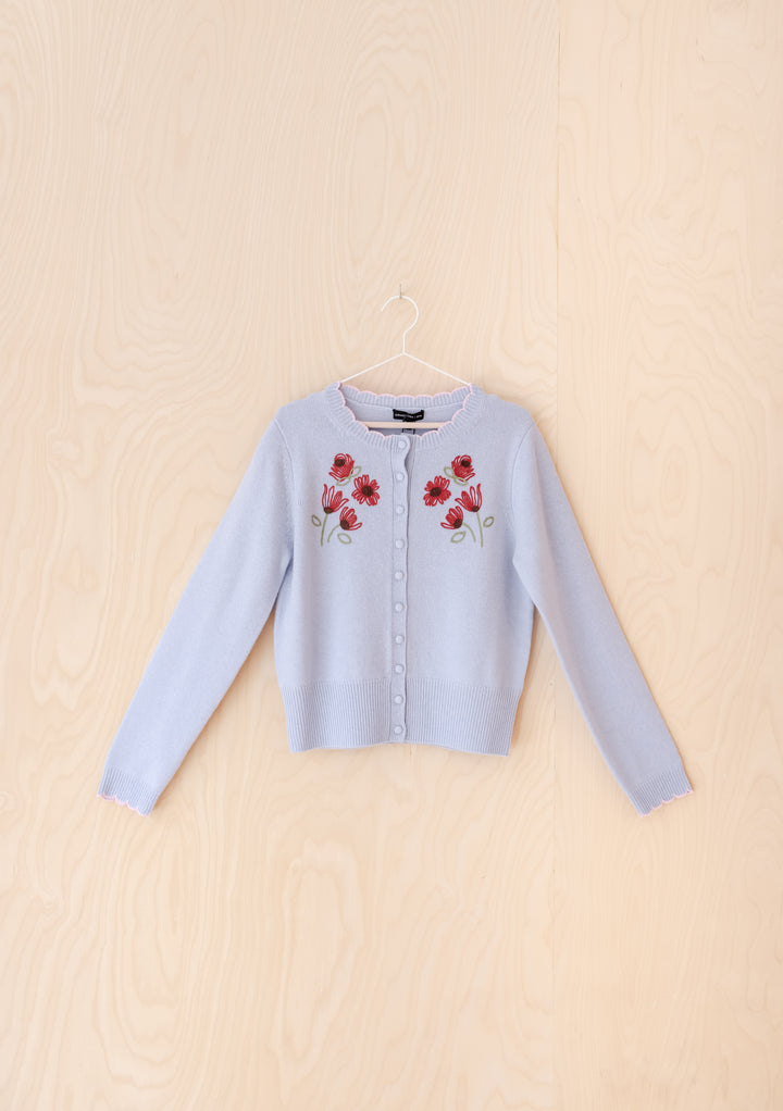 NC x TBCo Blue Floral Wool Cardigan