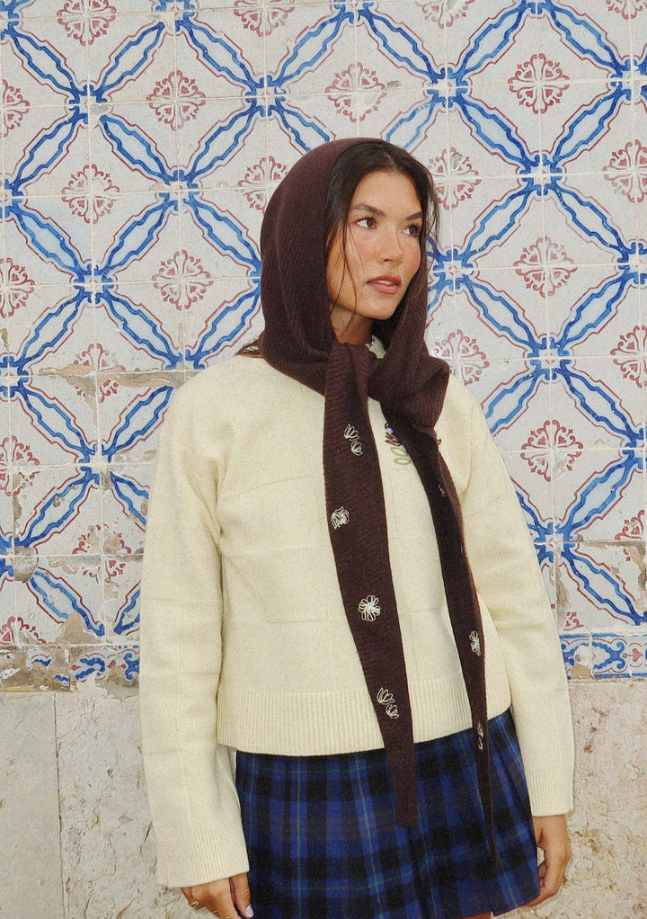 NC x TBCo Latte Floral Wool Hood