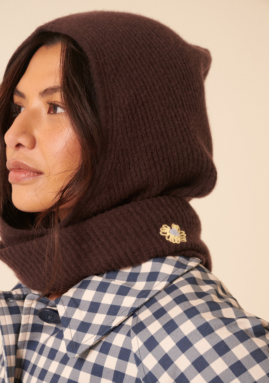 NC x TBCo Latte Floral Wool Hood