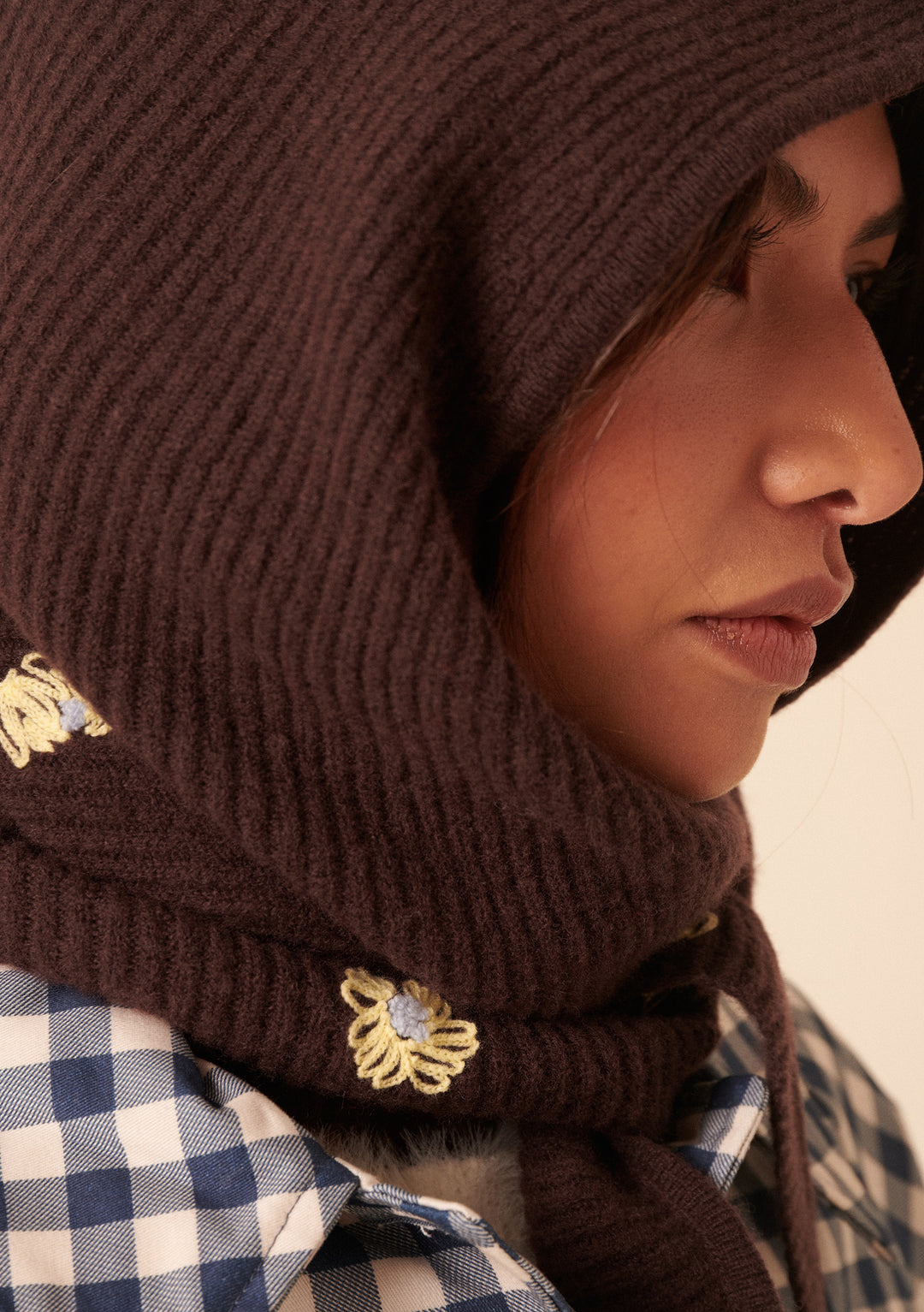 NC x TBCo Latte Floral Wool Hood