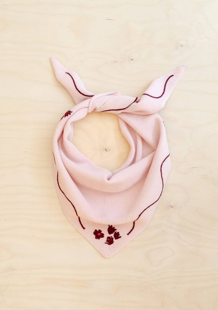 Nobody's Child x TBCo Pink Floral Wool Triangle Scarf