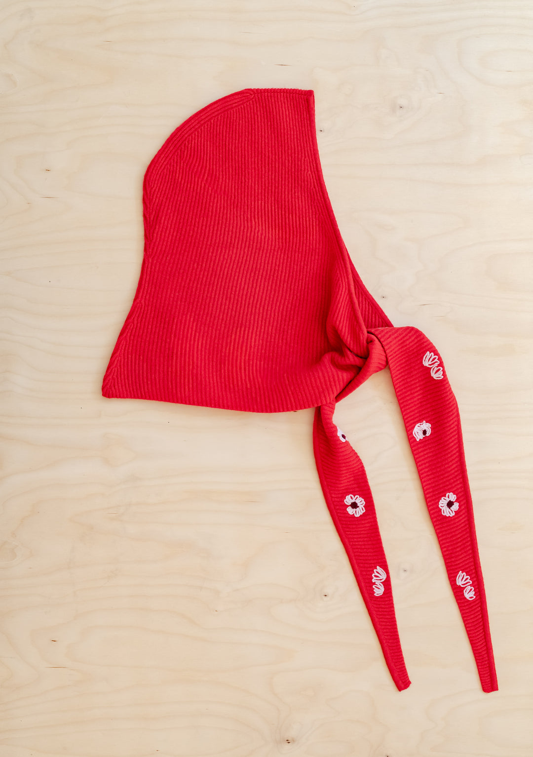 NC x TBCo Red Floral Wool Hood