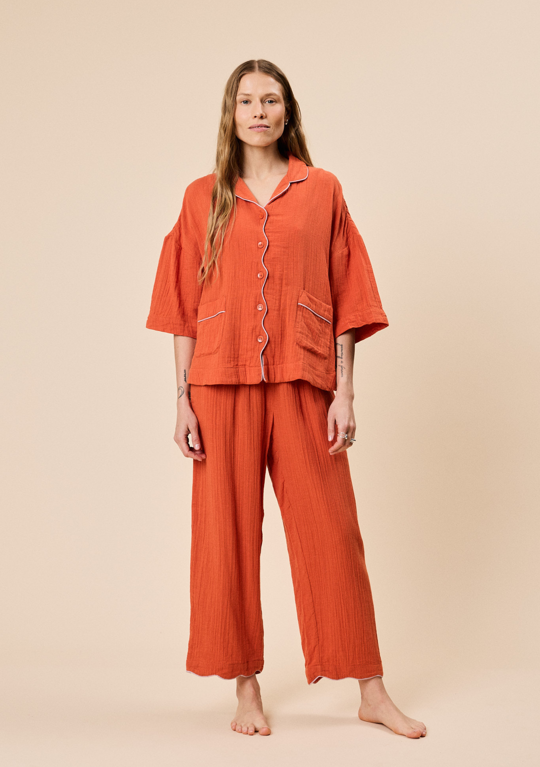 Cotton Pyjamas in Rust