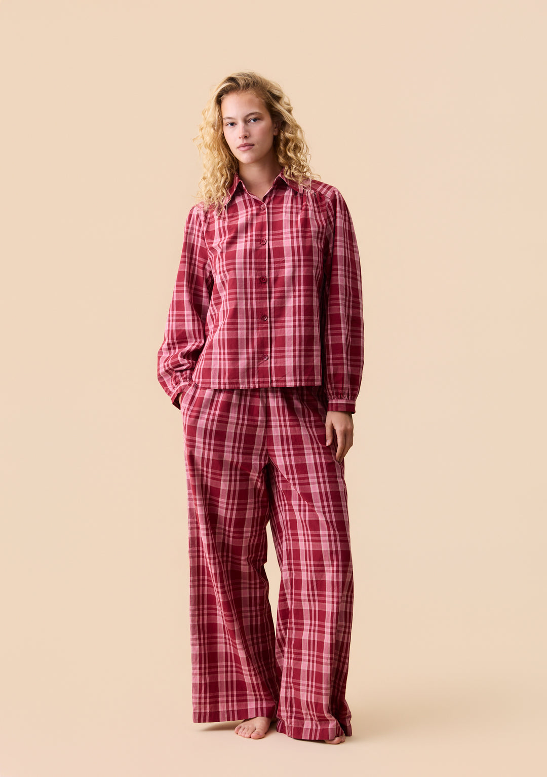 Cotton Pyjamas in Pink Tartan