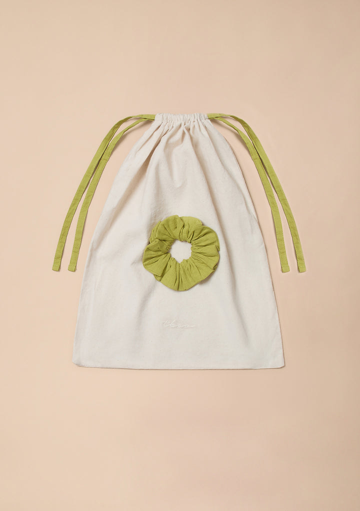 Cotton and Linen Pyjamas in Green Trim