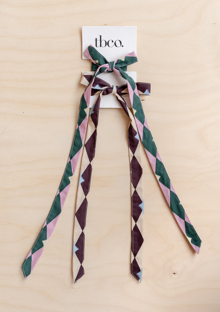 Nœuds en coton, lot de 2 en Harlequin