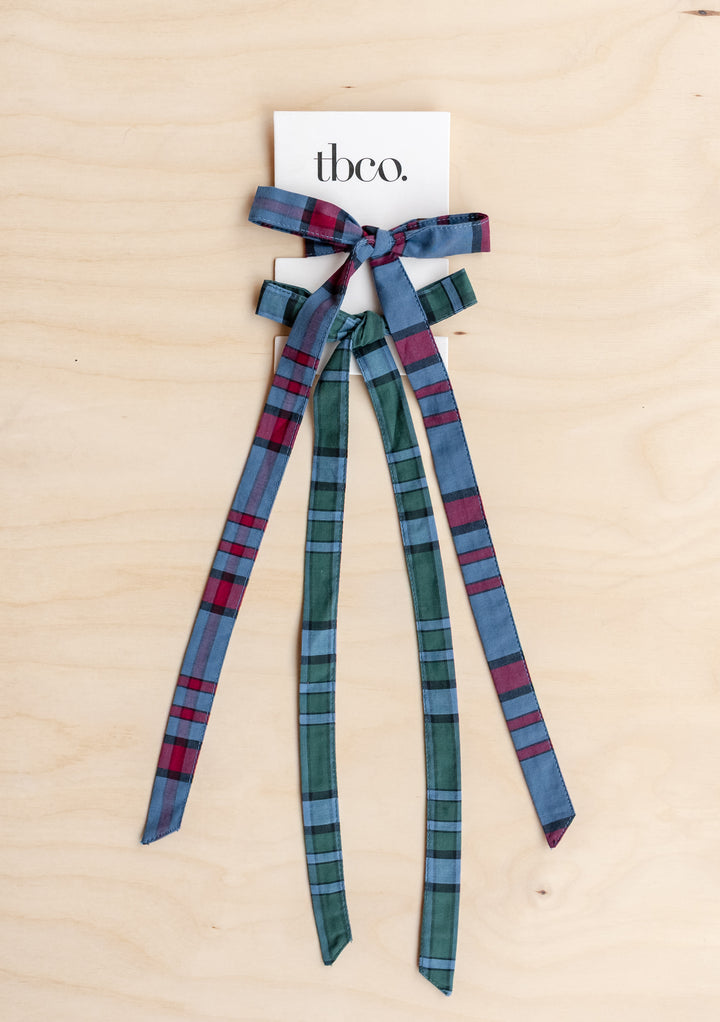 Nœuds en coton, lot de 2, motif tartan