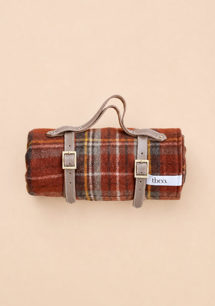 Recycled Wool Picnic Blanket in Stewart Royal Antique Tartan