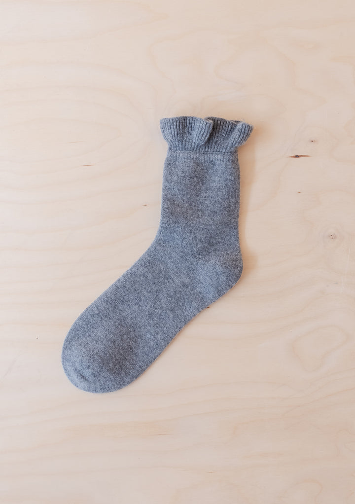 Merino Wool Socks in Charcoal Frilly