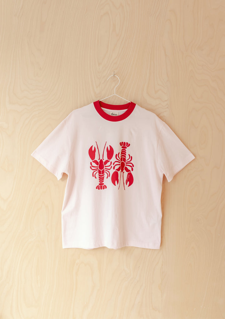 Cotton T-Shirt in Pink Lobster