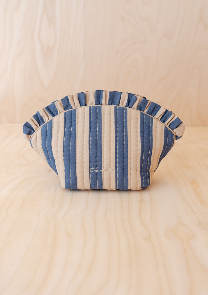 Cotton Wash Bag in Navy Stripe