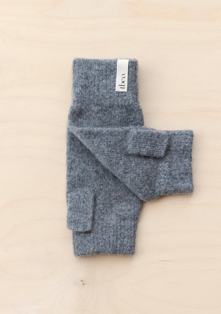Cashmere & Merino Wrist Warmers in Charcoal Melange