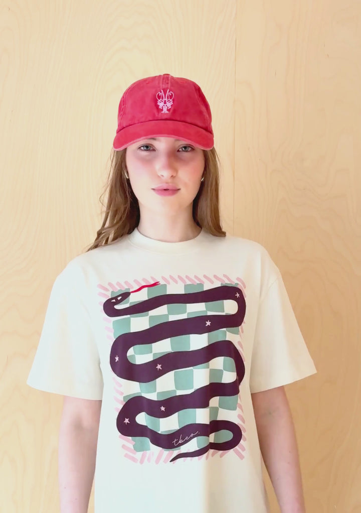 Recycled Cotton Cap in Lobster