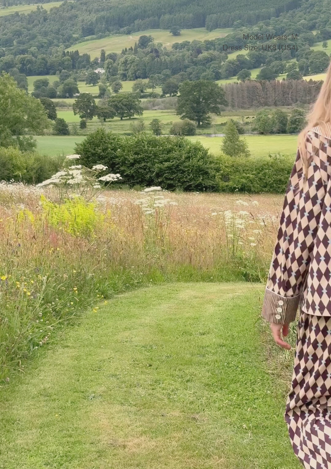 Cotton Pyjamas in Camel Harlequin